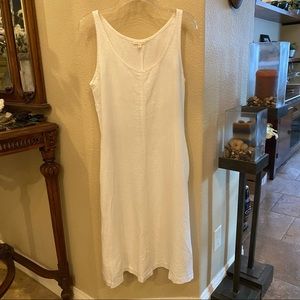 EILEEN FISHER White 100% Linen Dress Size Medium